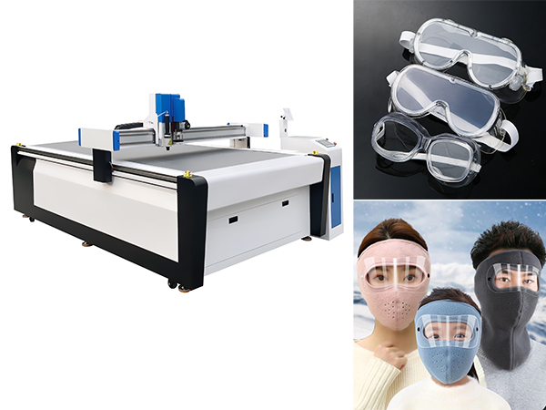M&aacute;quina de corte digital CNC com faca oscilante com lente de &oacute;culos de filme de PVC macio